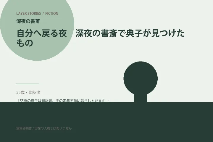 忘れなくても暮らせる|深夜の書斎の情景を描いた編集部イメージ